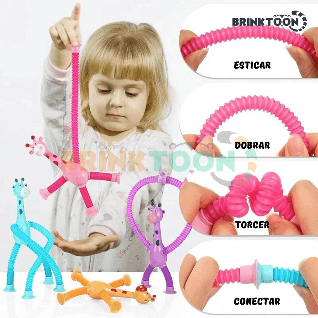 Kit 4 Girafinhas Flexíveis e Divertidas