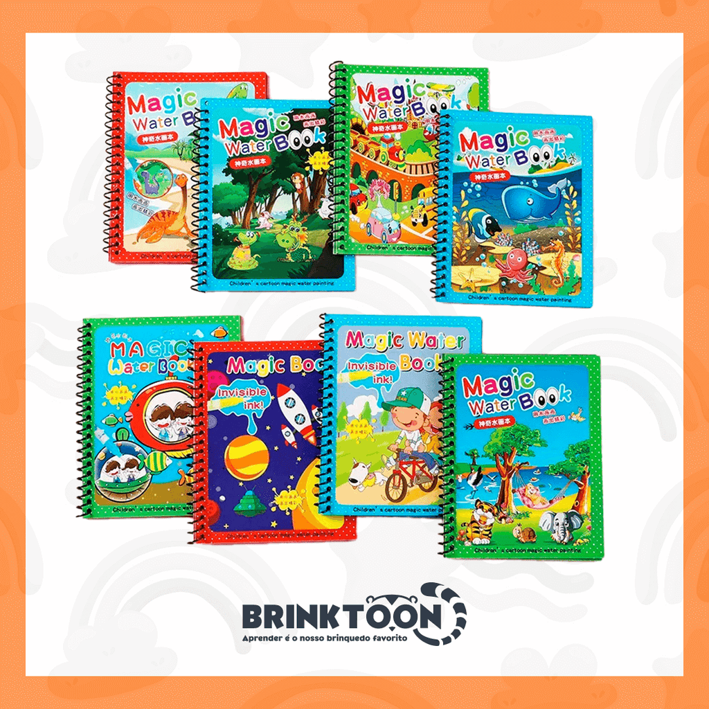 Kit 3 Livros Encantados – Pinte com Água, Reutilize Sempre e Diga Adeus à Bagunça!