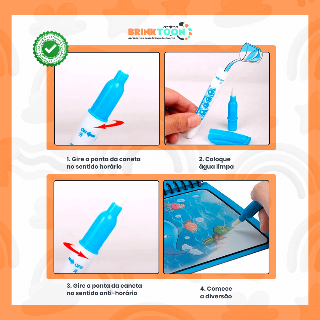 Kit 3 Livros Encantados – Pinte com Água, Reutilize Sempre e Diga Adeus à Bagunça!