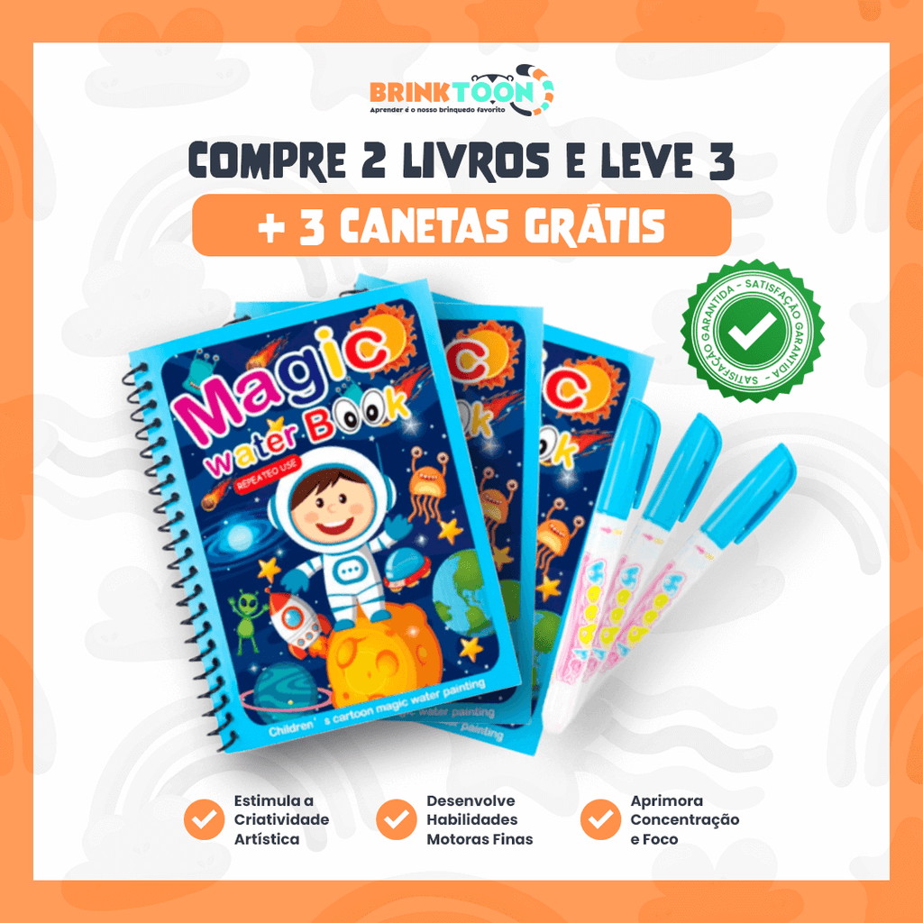 Kit 3 Livros Encantados – Pinte com Água, Reutilize Sempre e Diga Adeus à Bagunça!