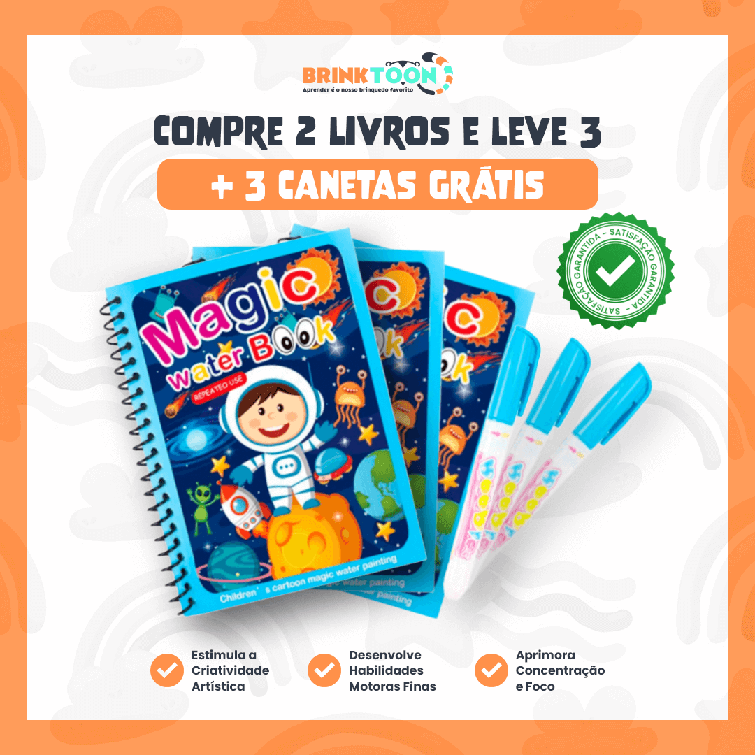 Kit 3 Livros Encantados – Pinte com Água, Reutilize Sempre e Diga Adeus à Bagunça!