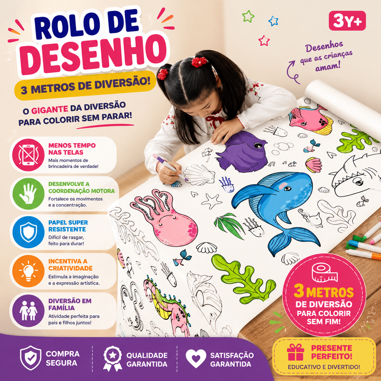 Mega Rolo de Colorir infantil