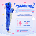 Pijama Macacão Stitch Infantil Plush – Menino e Menina