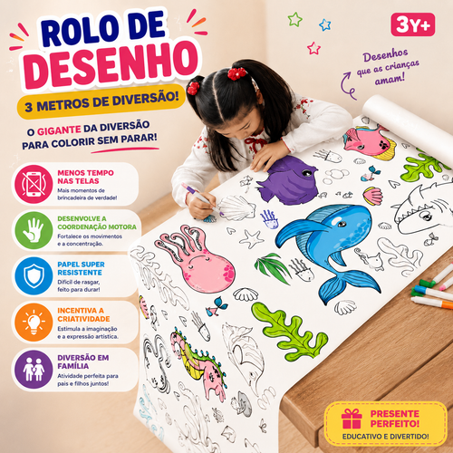 Mega Rolo de Colorir infantil