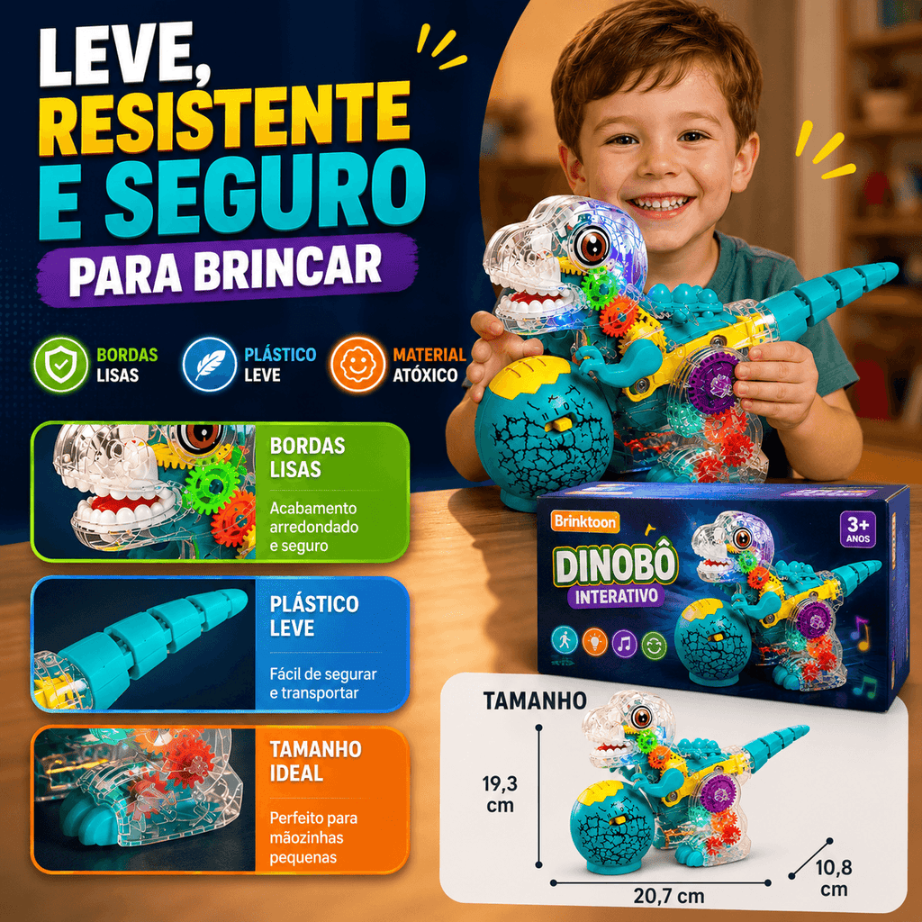 Dinobô Interativo – Aperte o Botão e Veja a Criança Largar as Telas para Brincar 🦖