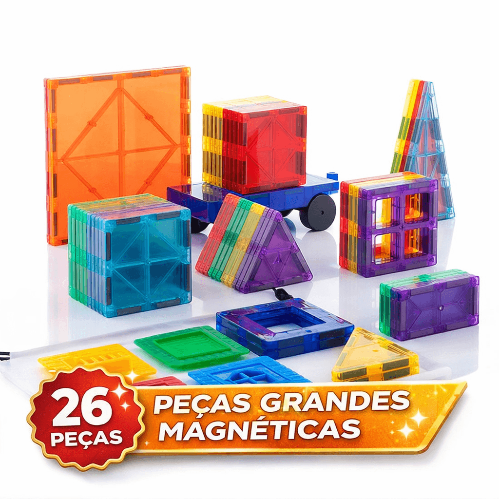 Blocos Magnéticos 3D - Menos telas. Mais desenvolvimento 🧠