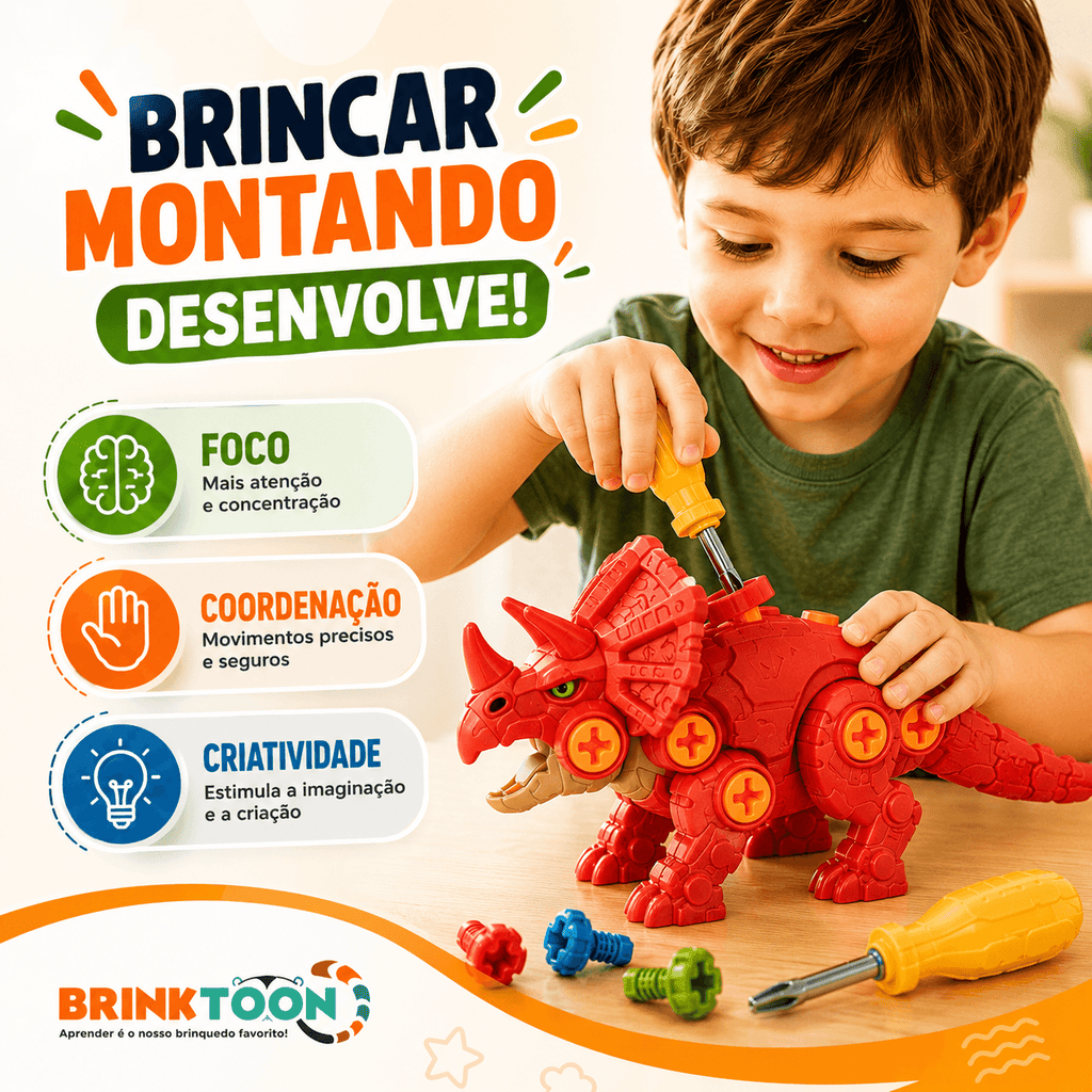MonterSauros — Kit Educativo com 4 Dinossauros para Montar e Desmontar