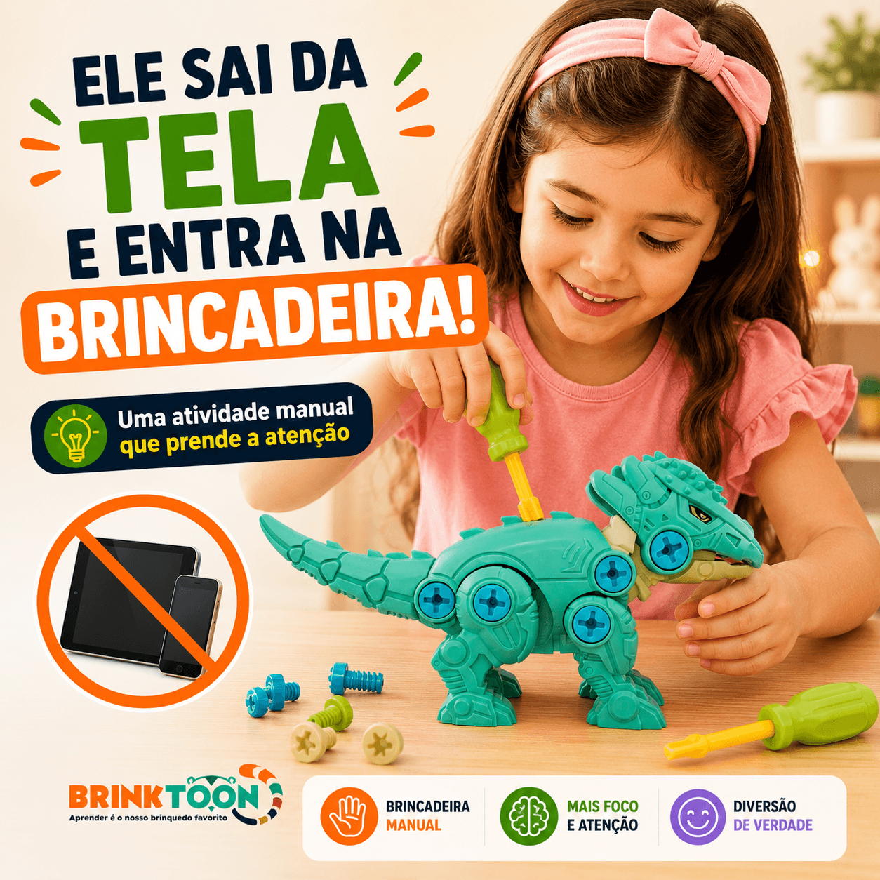 MonterSauros — Kit Educativo com 4 Dinossauros para Montar e Desmontar