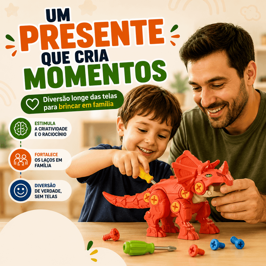MonterSauros — Kit Educativo com 4 Dinossauros para Montar e Desmontar