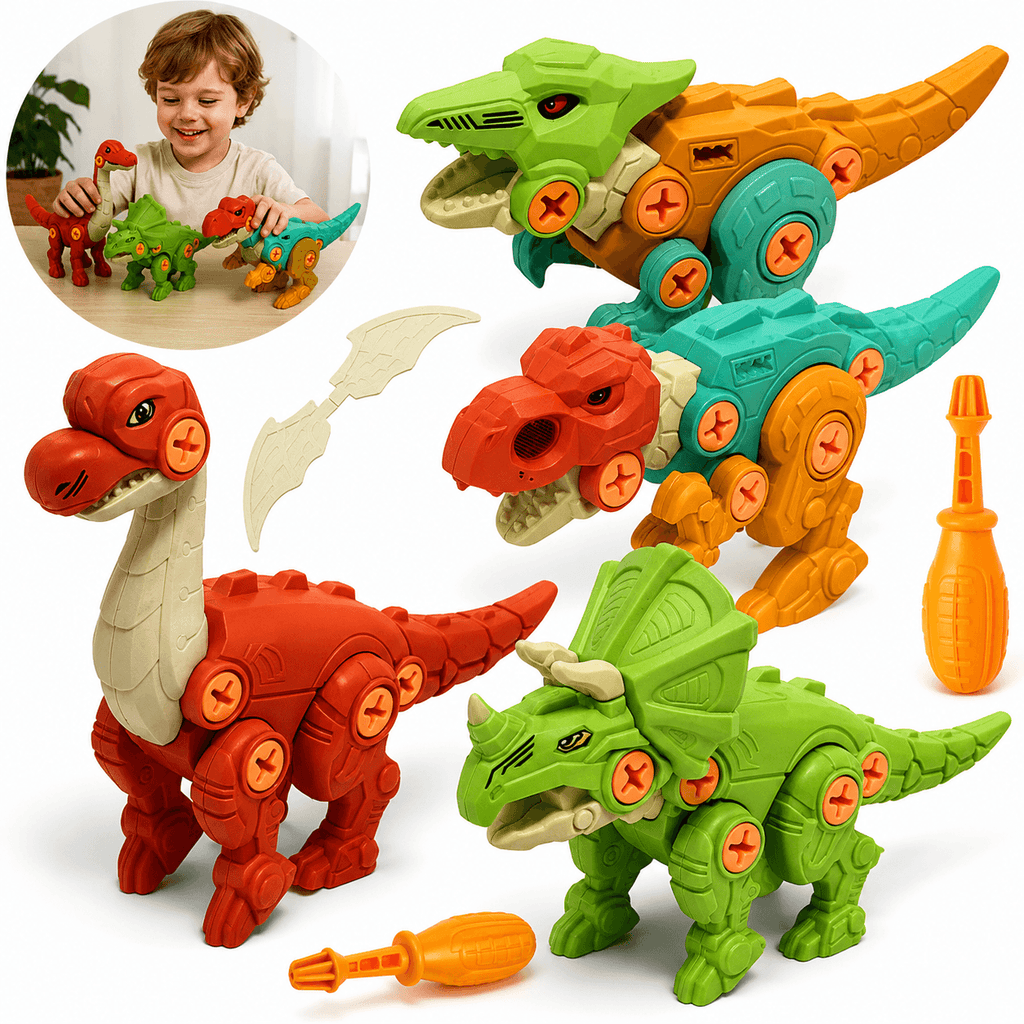 MonterSauros — Kit Educativo com 4 Dinossauros para Montar e Desmontar